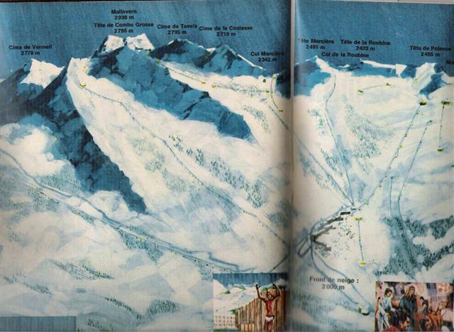 Petit apperu des projets de pistes de la station d'Isola 2000 en 1970.