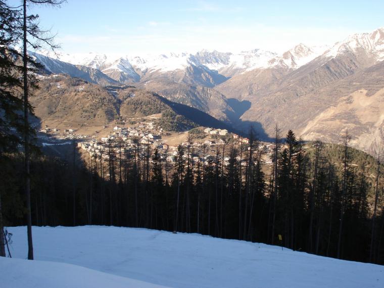 La station d'Auron de la piste du blainon