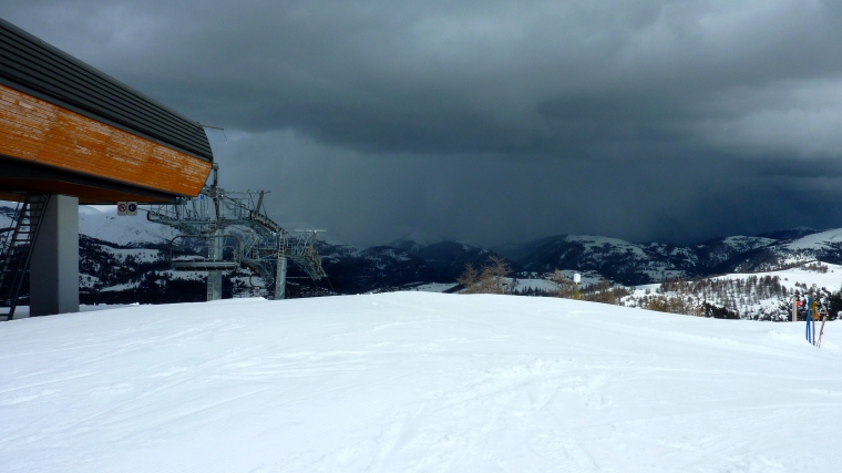 rideau de neige sur la Tine