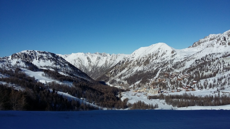 Vue depuis l'arrivée du TK des Roubines (saison 2015-2016)